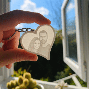 Personalised Heart Shaped Lithophane Keychain 3D Printed