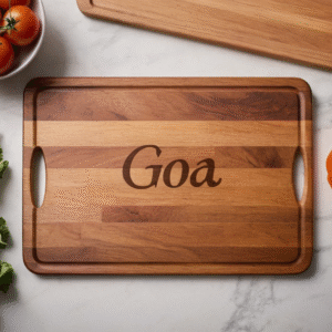 Vegetable Wooden Cutting Board – Handmade in Goa | Custom Name Laser Engraved | Heavy Duty & Food Safe